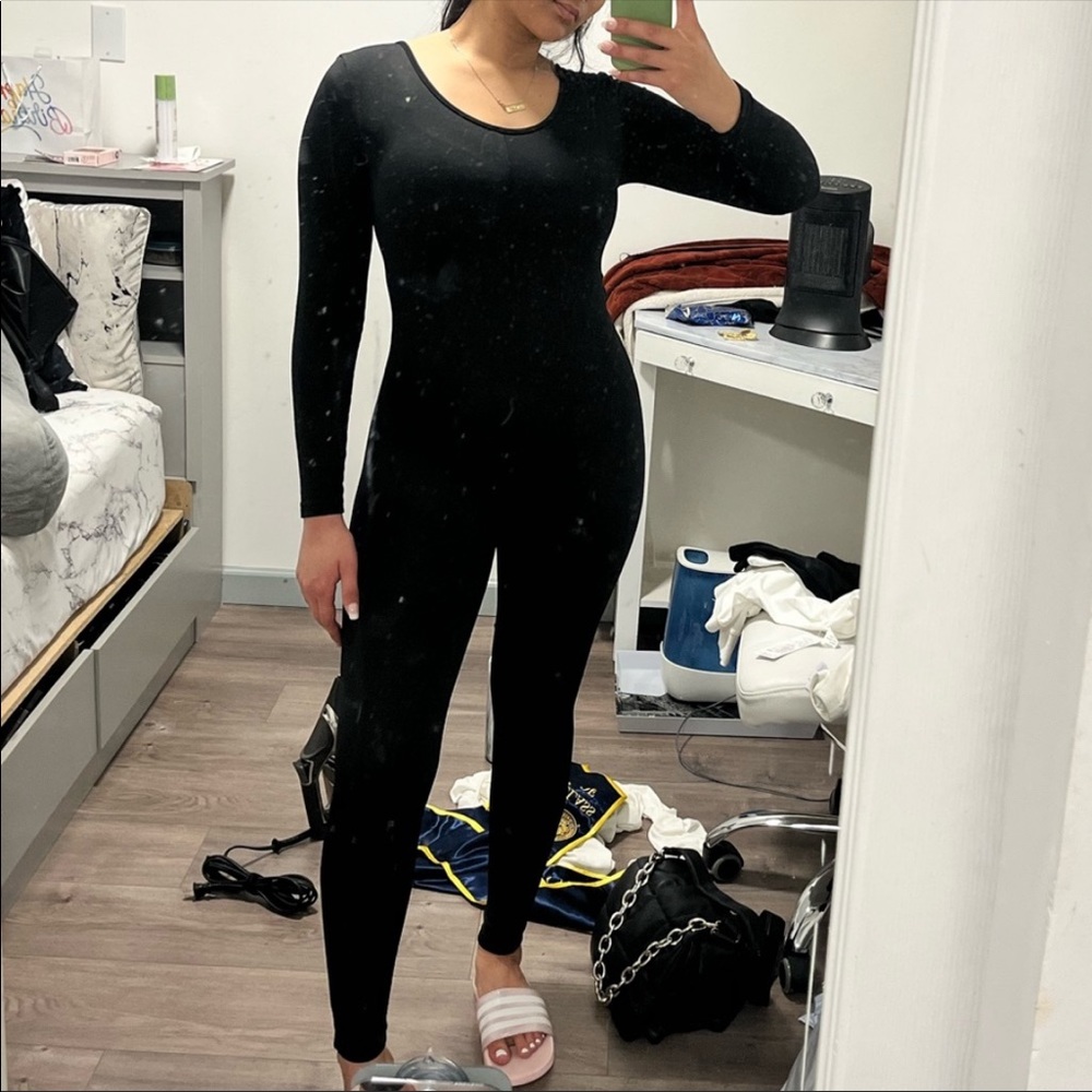 missguided black catsuit bodysuit jumpsuit size x small